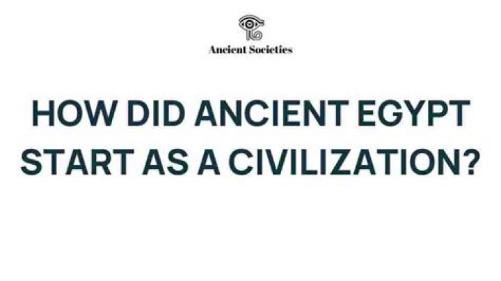How did ancient Egypt start as a civilization?