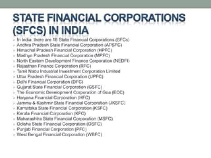 What are state financial corporations?