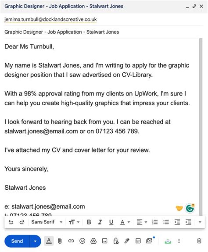 What do you write in comments when applying for a job?