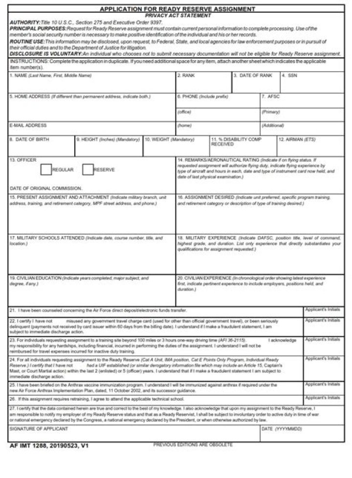What is a AF Form 4009?