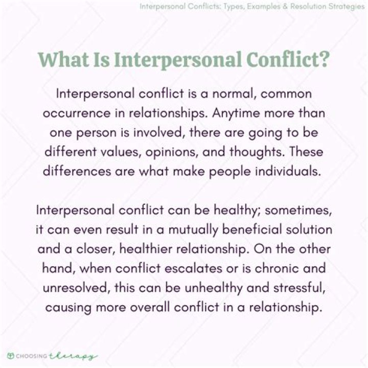 What is interpersonal conflict and example?