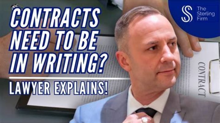When should contract be in writing?