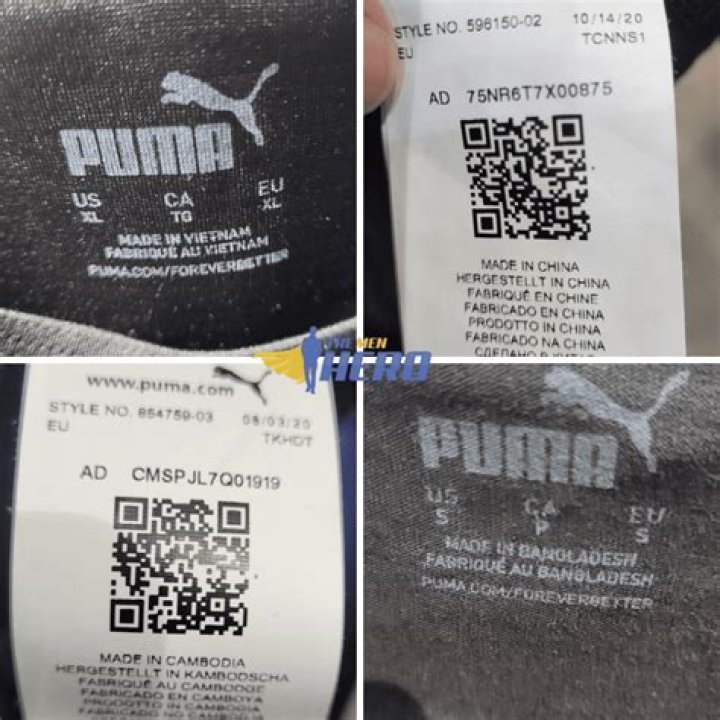Where are Puma clothes manufactured?