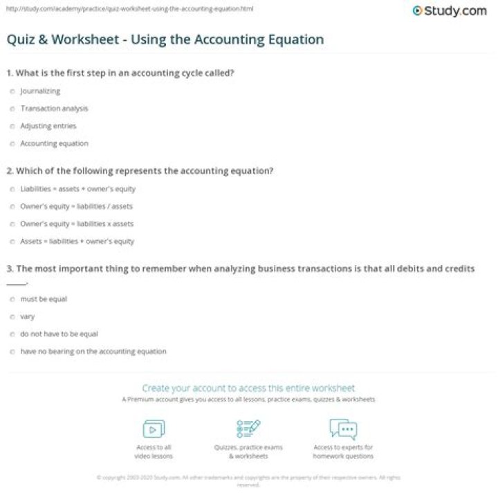 Which of the following represents the accounting equation?